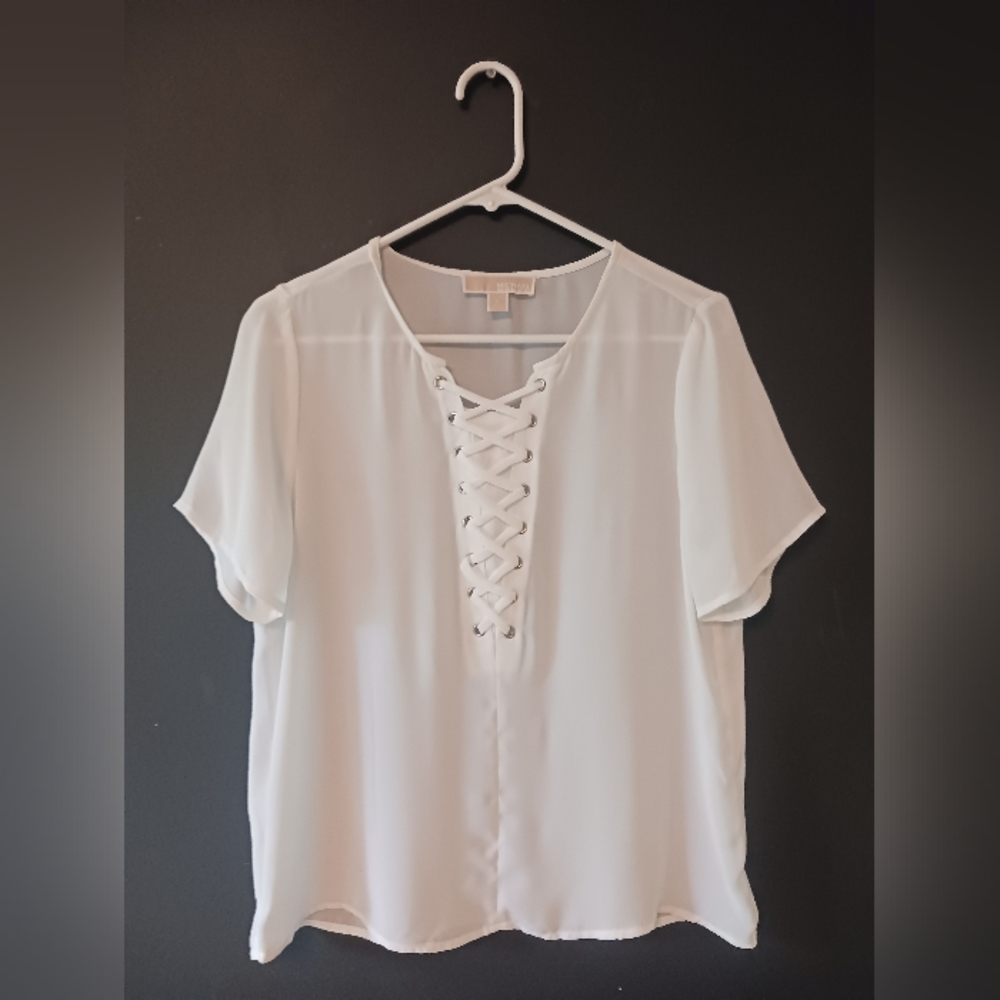 MICHAEL KORS WOMEN'S SMALL WHITE SHORT SLEEVE TOP🤍